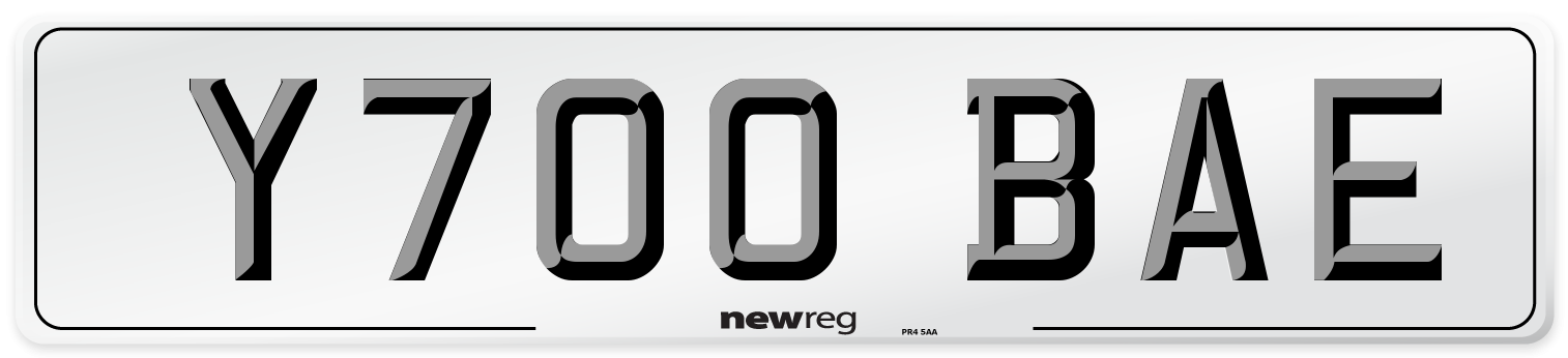 Y700 BAE Number Plate from New Reg